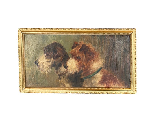 Oil on Board Terriers by May Burton