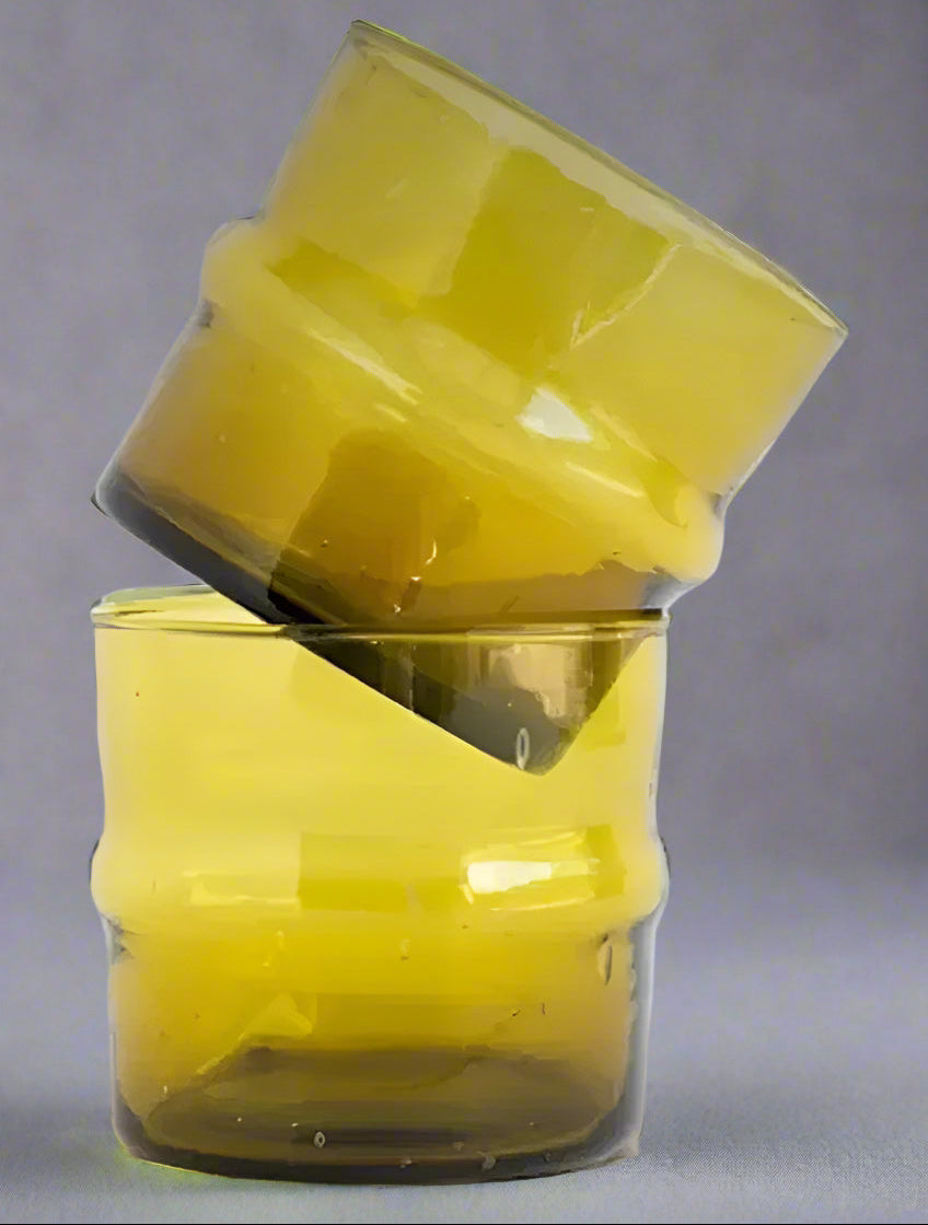 Small Moroccan Hand Blown Glass Amber