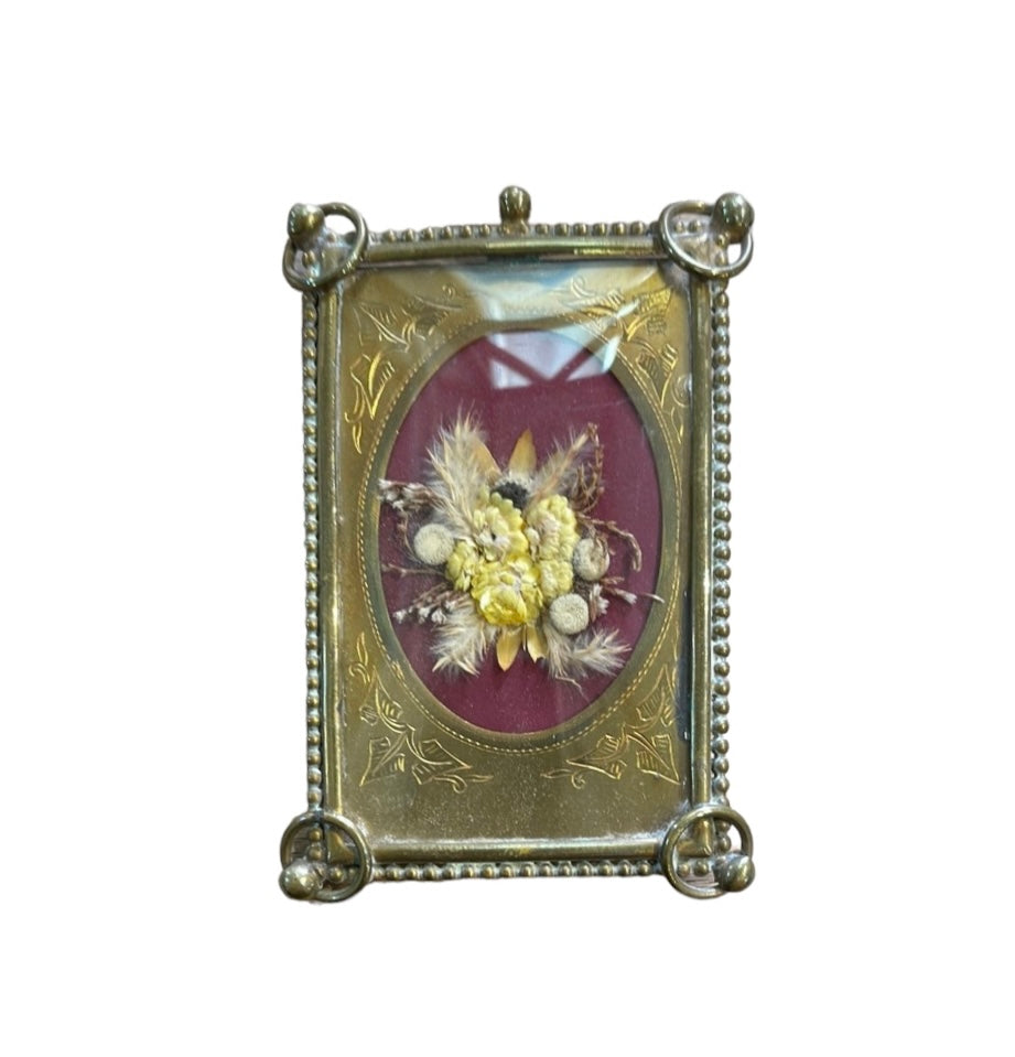 Small Gold Frame French Picture of Flowers Circa 1900