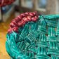 Green Ceramic Basket with Cherries Emile Tessier