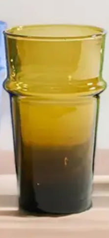 Large Moroccan Hand Blown Glass Amber