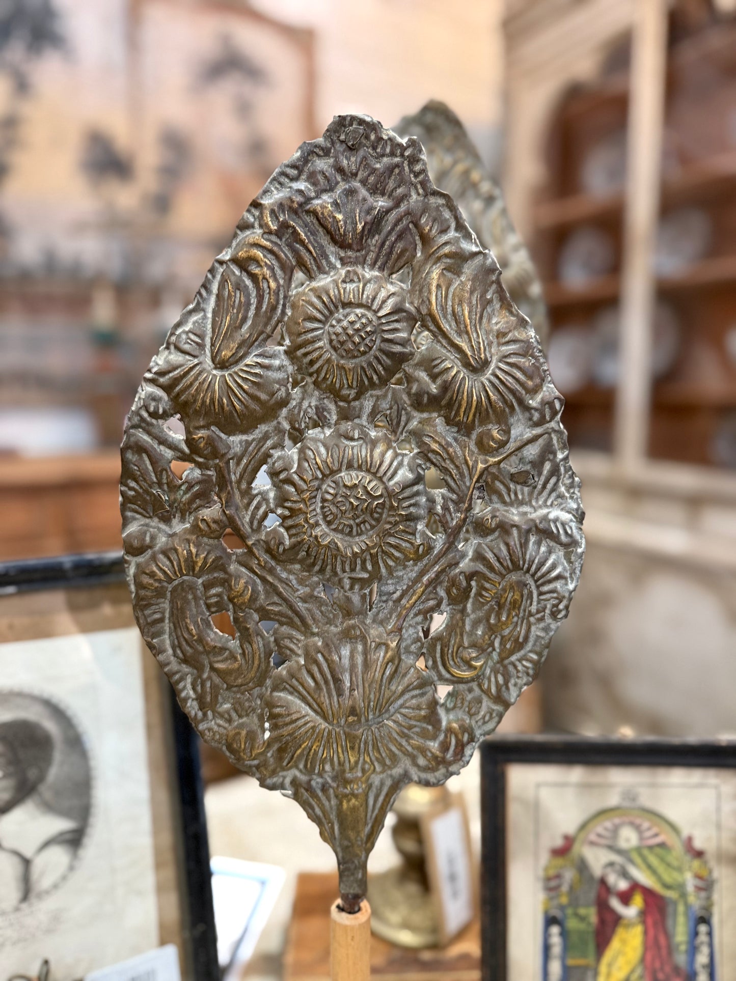 Pair of 19th C. French Repousse Altar Finials