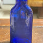 Vintage Cobalt Blue Milk of Magnesia and Plain Glass Bottle