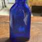 Vintage Cobalt Blue Milk of Magnesia and Plain Glass Bottle