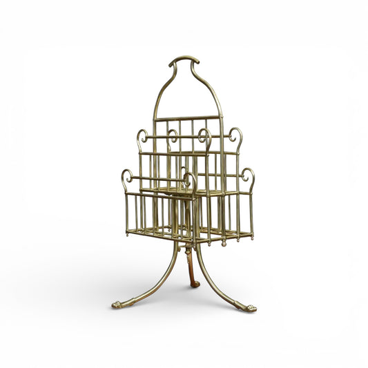 Vintage Brass Magazine Rack