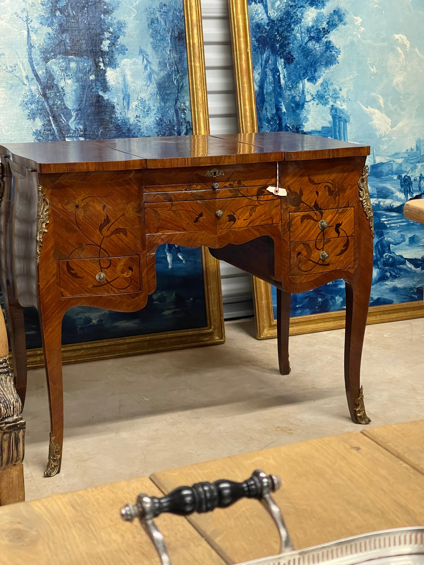 Louis XV Tulipwood, Kingwood, Maple and Holly Marquetry Coiffeuse, Late 19th Century