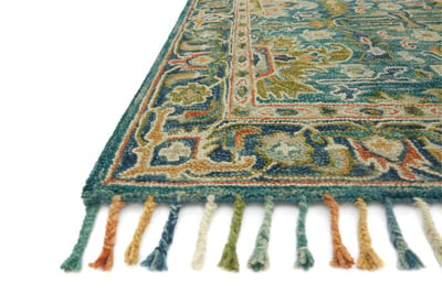 #122 Teal Floral Rug
