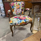 Reupholstered Louis XV Style Walnut Fauteuil Arm Chair