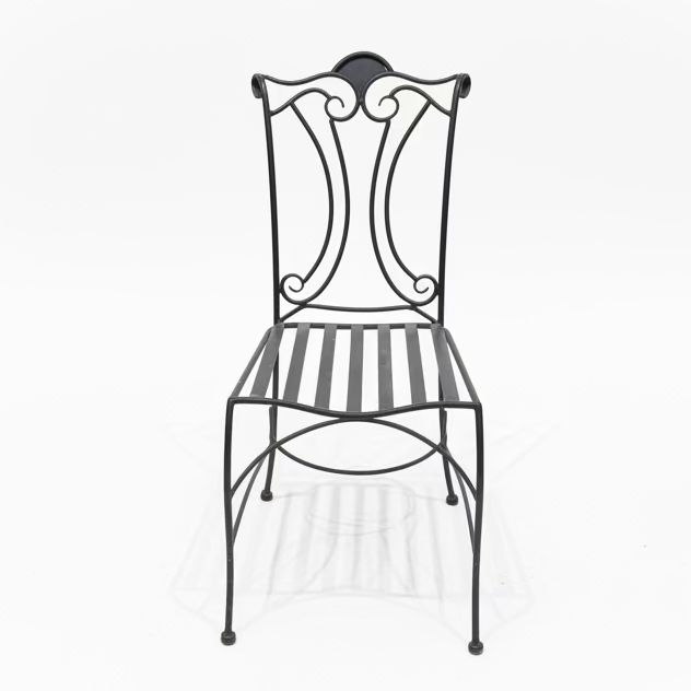 Set of (6) Cast Iron Garden Chairs with Ornate Scrollwork