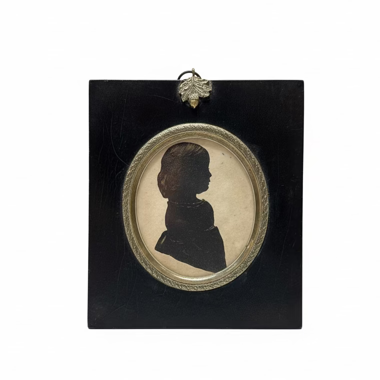 Early 19th C. Silhouette Portrait of Young Girl