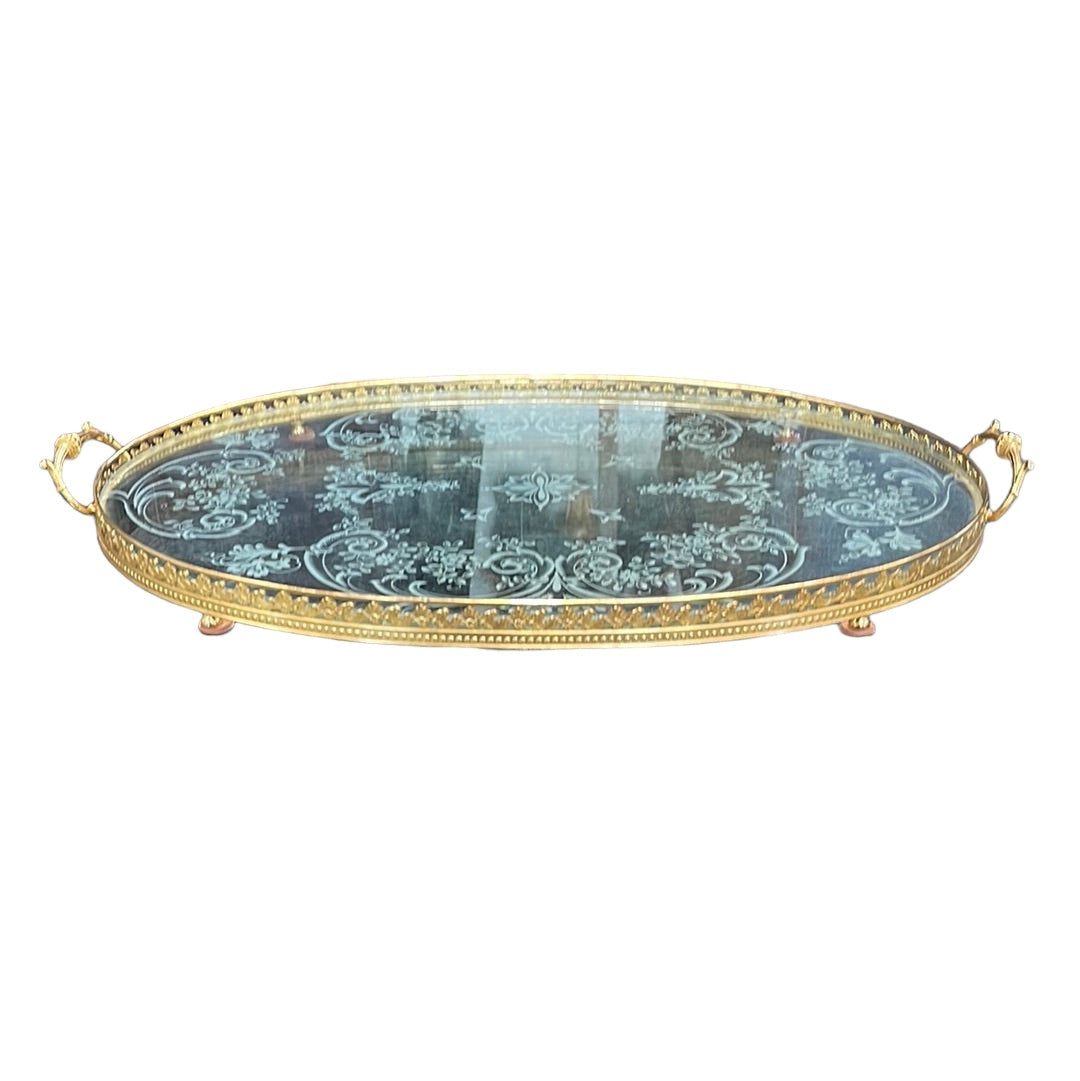 CA55 Glass and Gilt Tray
