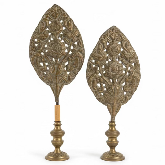 Pair of 19th Century French Repousse Altar Finials