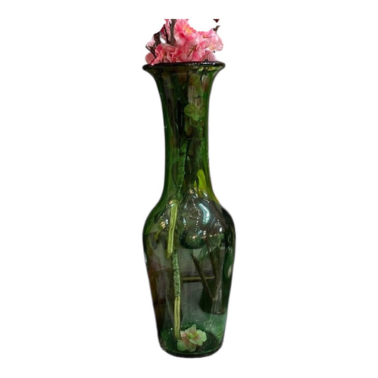 Tall Empoli Green Crystal Vase