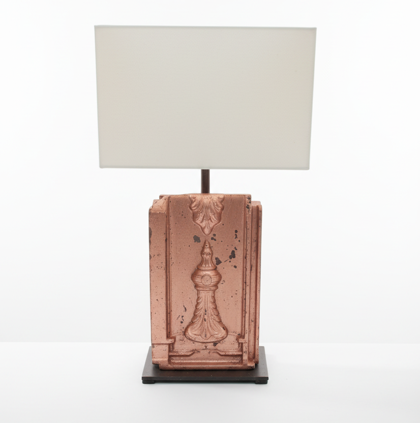 French 19th Century Cast Iron Panel Lamp