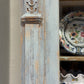 Blue 2 piece French Cabinet with Glass Doors