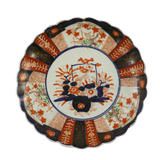 Meiji Period Scalloped Edge Imari Plate with Hand Painted Chrysanthemums