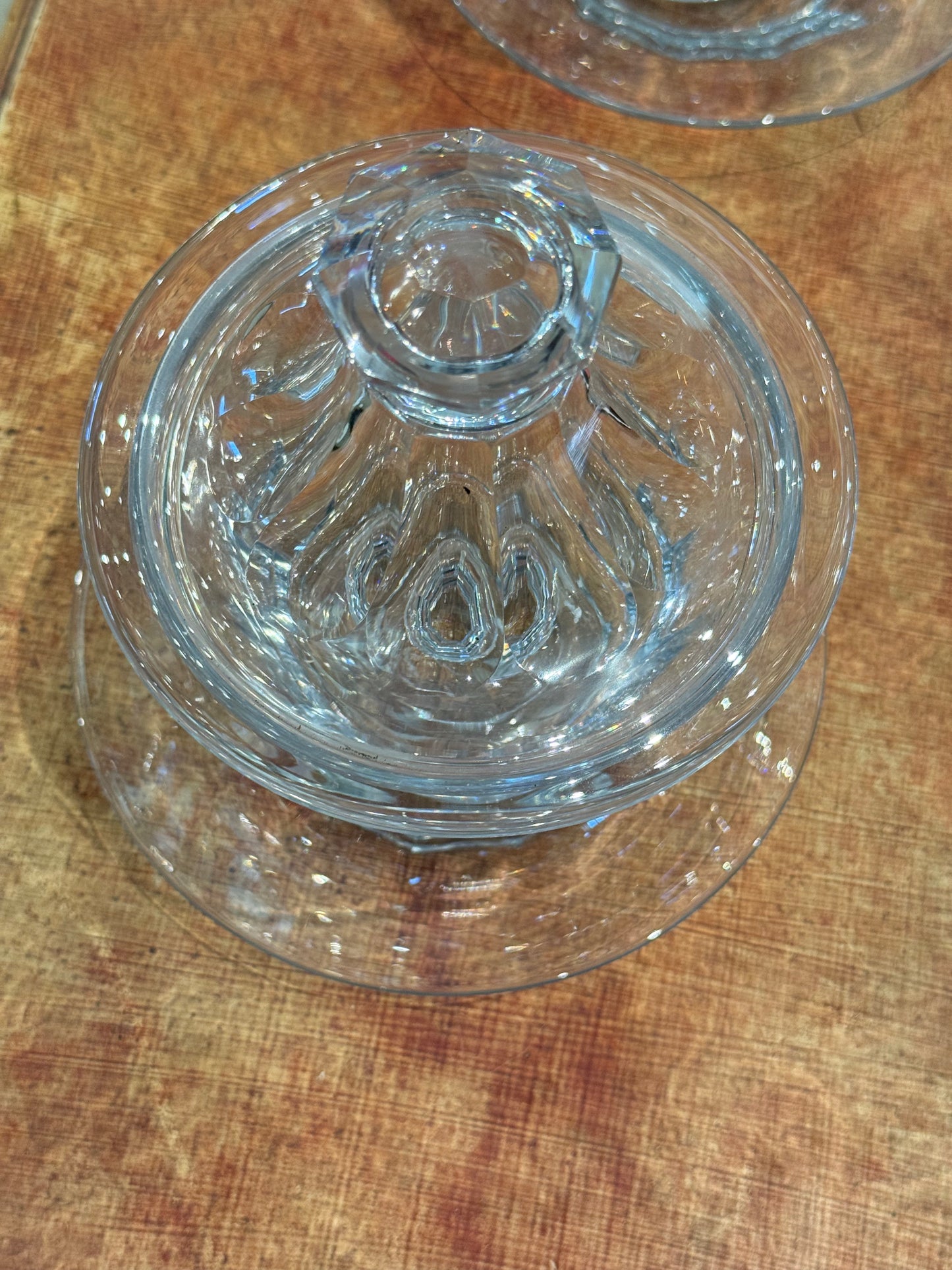 19th Century French Crystal Candy Dish or “Drageoir” Attributed to Baccarat.
