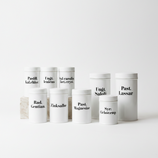 Late 19th to Early 20th Century Continental European Porcelain Apothecary Jars, Set of Ten