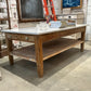 French Style Marble Top Console Table with Two Drawers