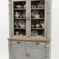 Blue 2 piece French Cabinet with Glass Doors