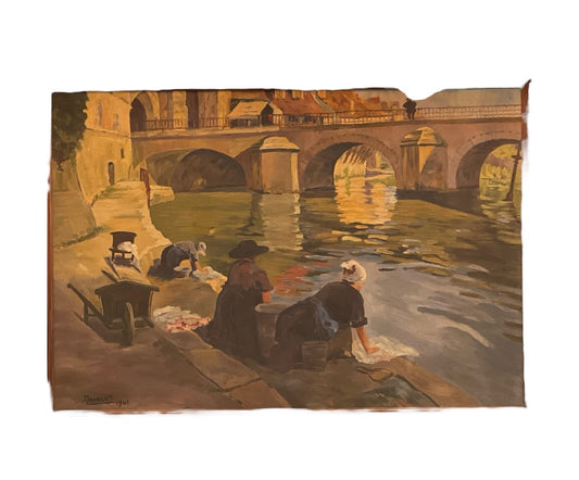 Women by the River Oil on Canvas