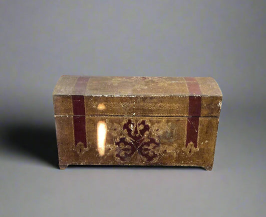 Gold and Burgundy Florentine Chest