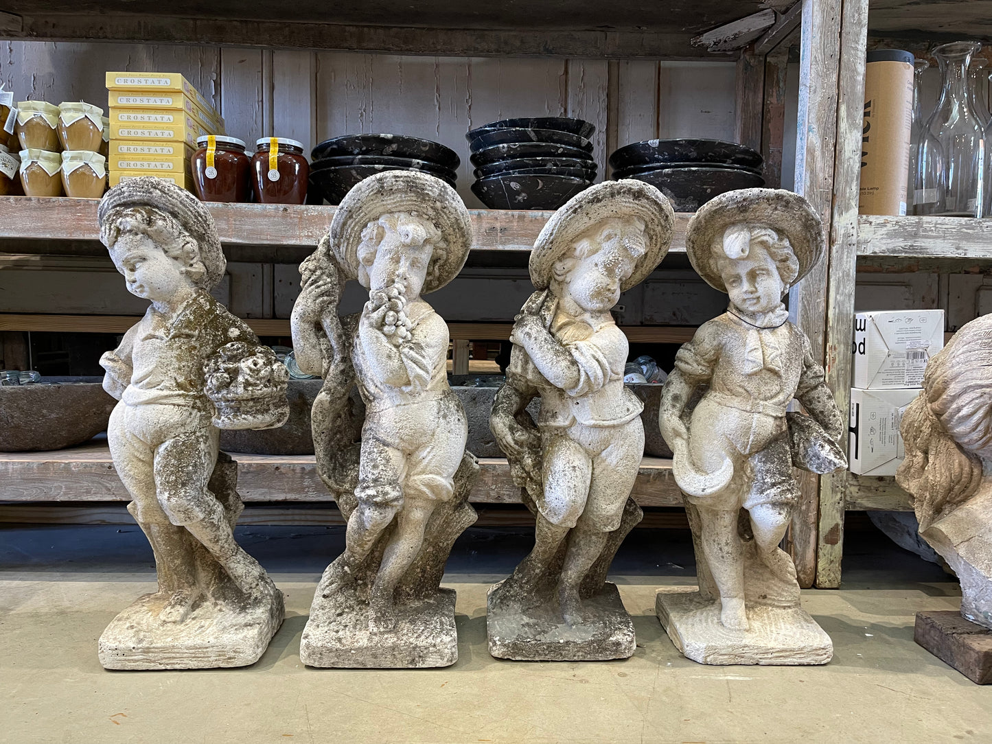 Hand Carved Four Season Statues in Vicenza Stone