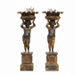 Cast Iron Garden Statues of Putti's Torchers