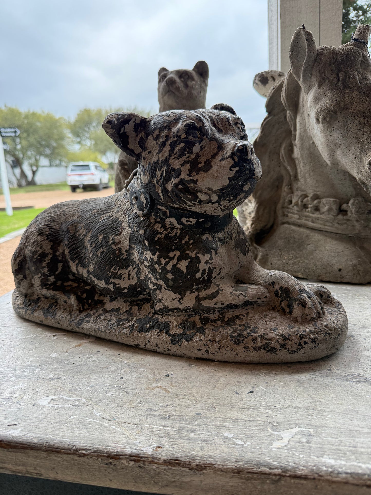 Recumbent Staffordshire Dog