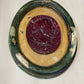 Large Plaster Intaglio with Burgundy Center and Green Frame
