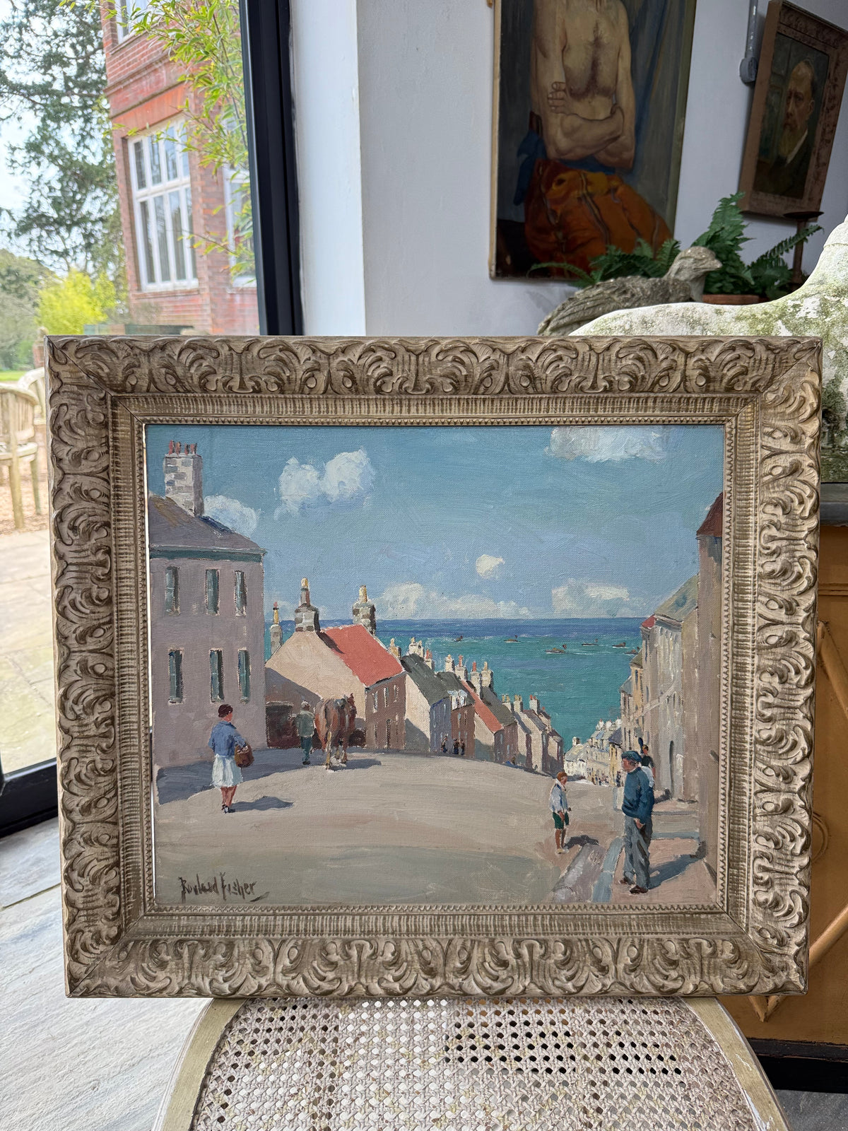 Cornwall Fishermans Painting Circa 1940