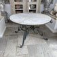 Art Deco Round 4 Piece Marble Top Table with Wrought Iron Base