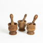 Antique Wooden Mortar & Pestle Set