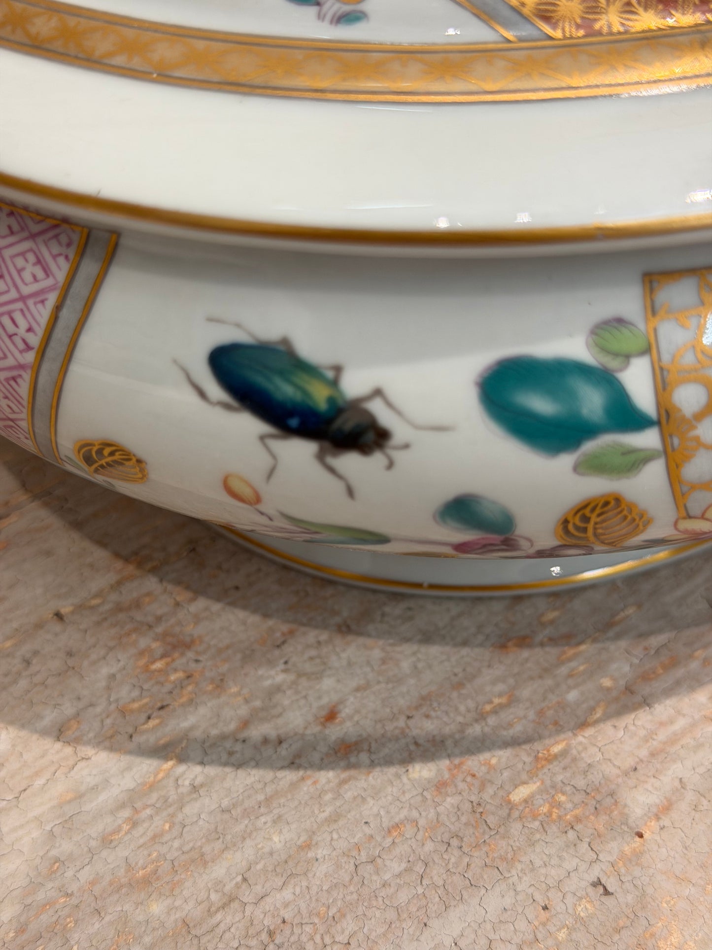 Mottahedeh “Lowestoft Rose” Porcelain Dinnerware & Serving Pieces