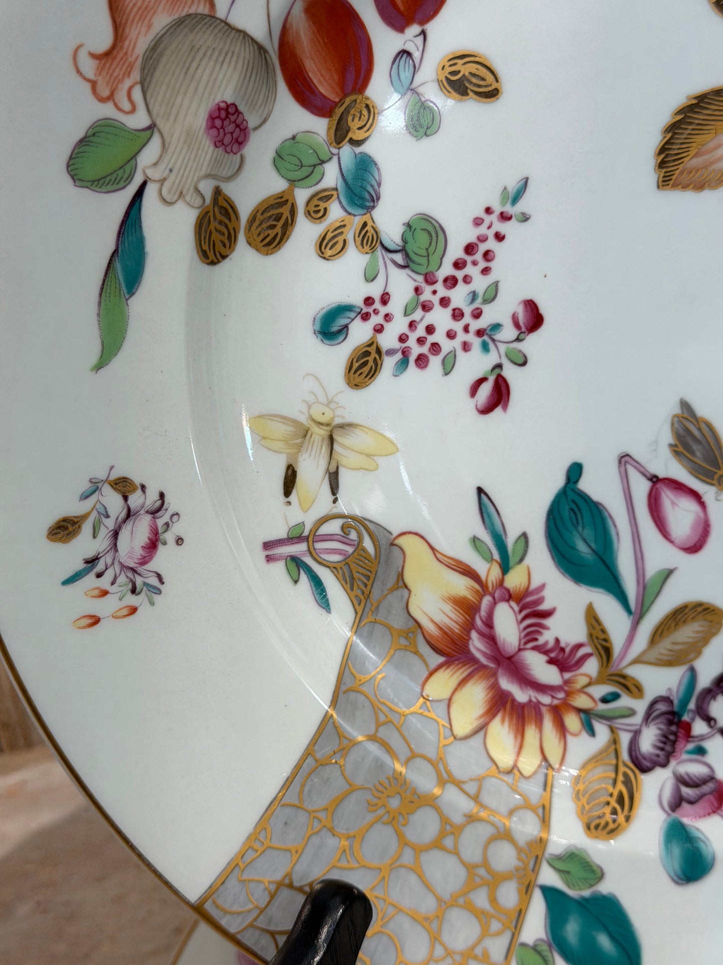 Mottahedeh “Lowestoft Rose” Porcelain Dinnerware & Serving Pieces