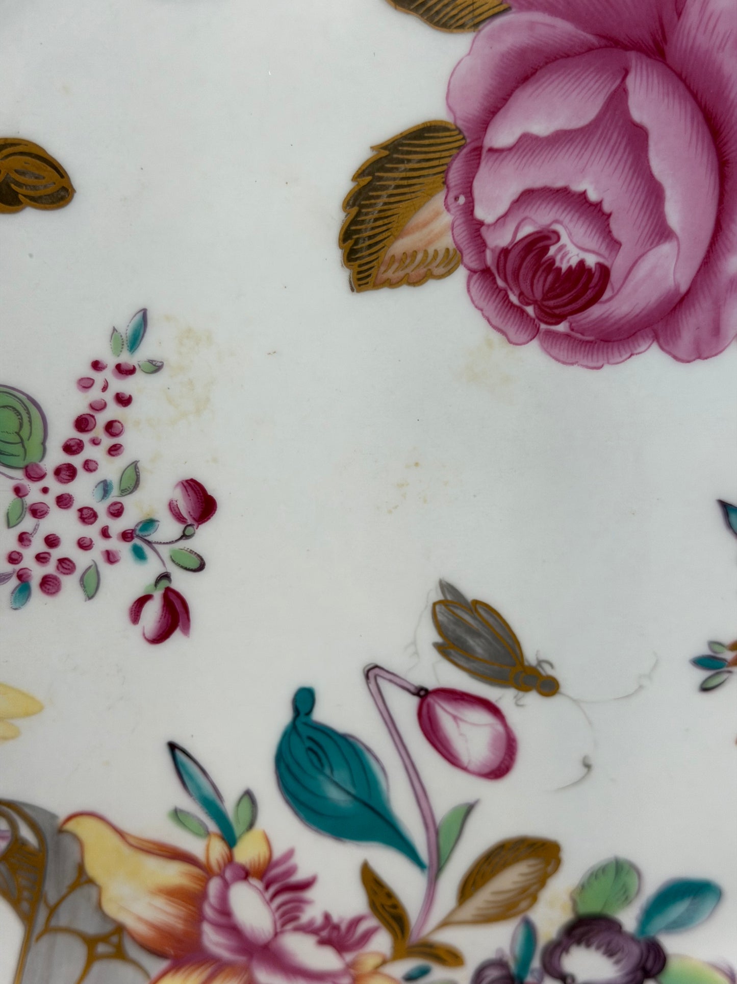 Mottahedeh “Lowestoft Rose” Porcelain Dinnerware & Serving Pieces