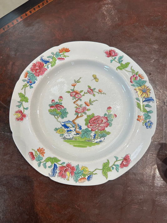 Spode Stone China “Willis Indian Tree” Pattern Dinner Plate  Minor Paint Wear Circa 1840
