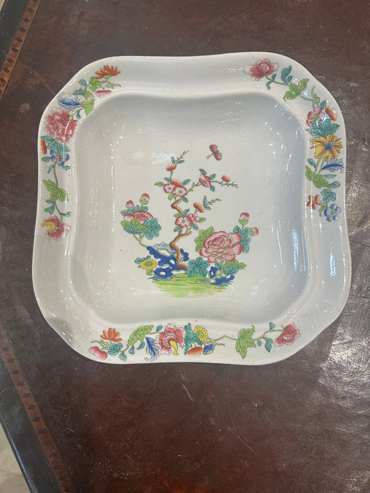 Spode Stone China “Willis Indian Tree” Square Serving Bowl