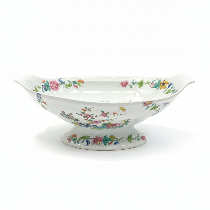 Spode Stone China “Willis Indian Tree” Large Footed Fruit Bowl