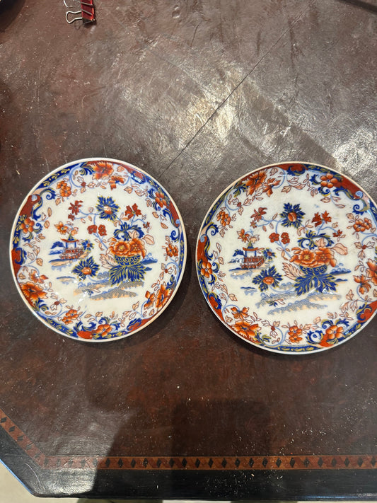 Amherst Japan Transferware Plate – Floral & Pagoda Motif