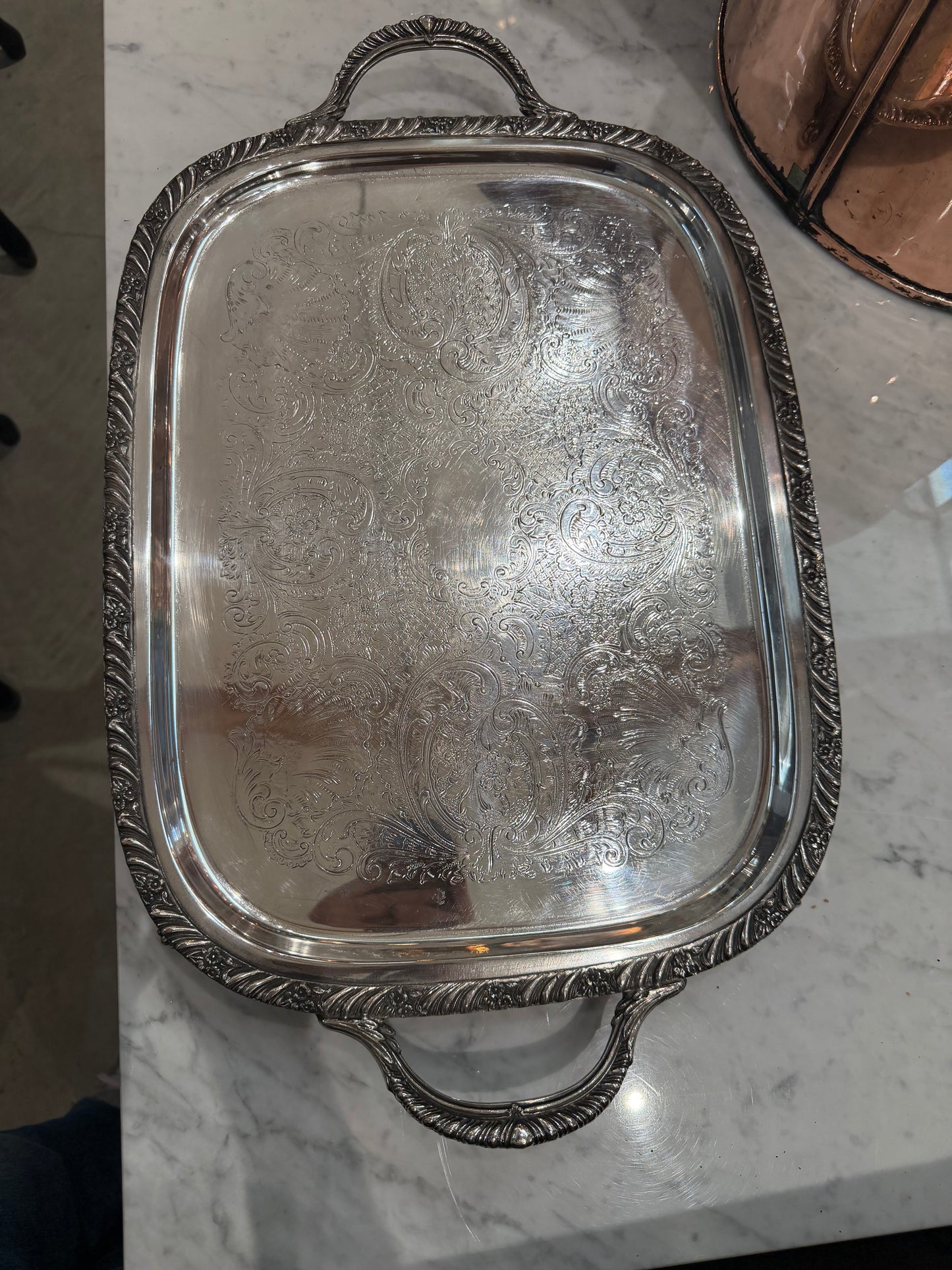 2 Handled F.B.Rogers Tray Silver Plated