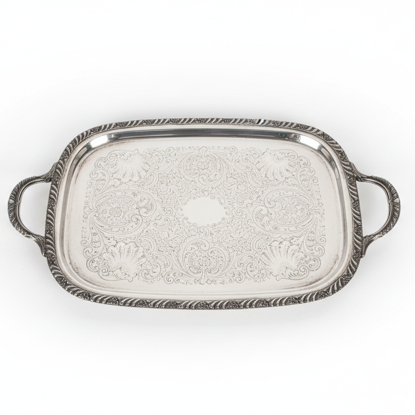 2 Handled F.B.Rogers Tray Silver Plated