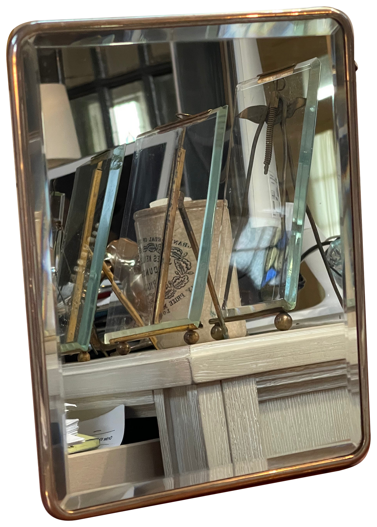 Vintage Stand Up Shaving Mustache Mirror on a white background