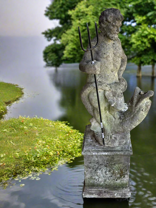 Neptune Carved Stone Statuary Water Feature