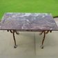 Marble Top Bistro Table 1890 - Rose Top White Base