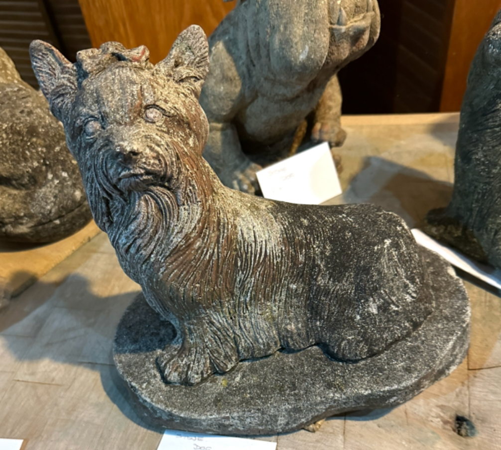 Stone Scottie Dog with Bow