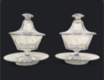 19th Century French Crystal Candy Dish or “Drageoir” Attributed to Baccarat.