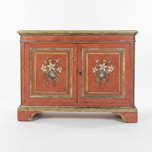 Antique Italian Original Decorative Painted Sideboard 19th Century