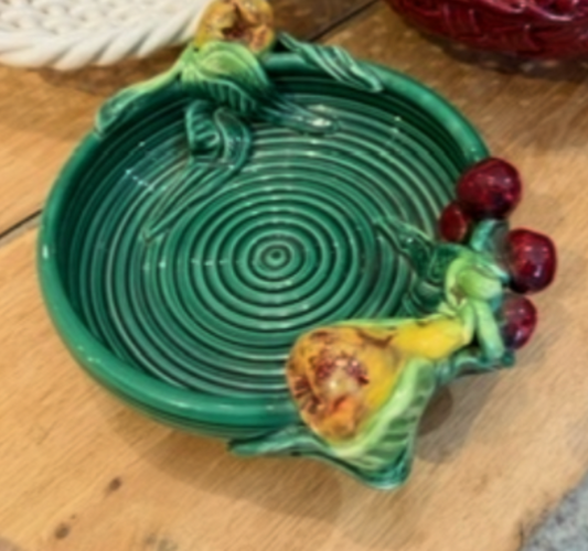 Emile Tessier Majolica Fruit-Handled Dish