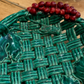 Green Ceramic Basket with Cherries Emile Tessier